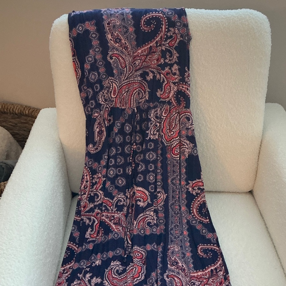 Papermoon Blue and Red Paisley Maxi Skirt